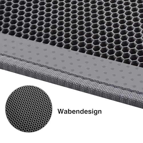 Pieviev Cat Litter Tray Mat 61 x 38 cm Honeycomb Design Cat Litter Tray Mat Waterproof Double Layer Design Honeycomb Mat (Black)., l