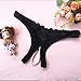 Huayang Women Sexy Black Lace Underwear Lingerie Thongs T-back G-string with Artificial Pearl