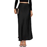 VividMosaic 2026 Satin High Waisted Maxi Skirt Silk A-Line Spring Summer Casual Long Skirts for Women