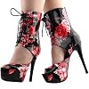 SHOW-STORY-Retro-Black-Red-Floral-Print-Lace-Up-Platform-High-Heel-Club-Ankle-Bootie-SandalsLF80888