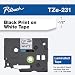 Brother Genuine P-touch TZE-231 Tape, 1/2" (0.47") Wide Standard Laminated Tape, Black on white, Laminated for Indoor or Outdoor Use, Water-Resistant, 0.47" x 26.2' (12mm x 8M), TZE231 primary