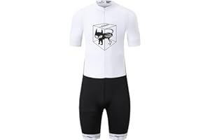 UGLY FROG Men's Triathlon Suit Short Sleeve Top+Short Legs Skinsuit Padded Quick-Dry Swim Bike Run with Pockets