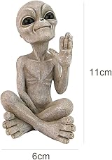 Alien Statue Resin Desk Garden Ornament 6x6x11 cm Indoor Outdoor Decoration view 2