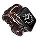 MacTop Watch Band for Apple Watch Series 2 and Series 3 - 42mm Replacement Band with Secure Metal Clasp Buckle .(42mm Dark Brown)