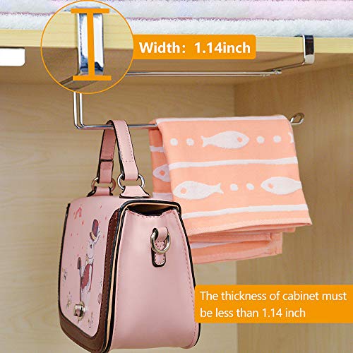 Paper Towel Holder, Besego Large Size Hanging Paper Towel Holder Under Cabinet, Humanized Design Stainless Steel Roll Paper Towel Rack Hanger Over the Door Kitchen With 6 Anti-skid Silicone Strips