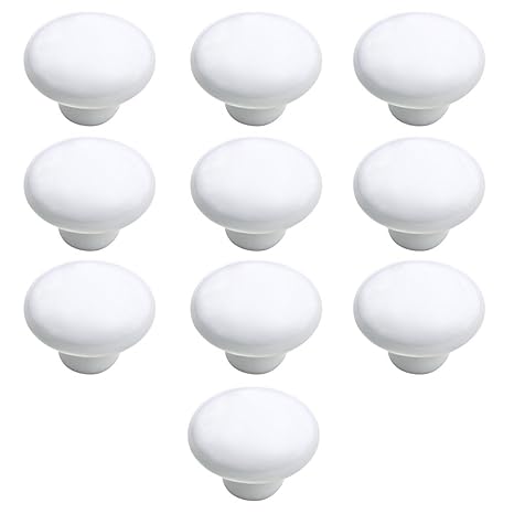 10 Pcs Ceramic Knobs 33mm Small Ceramic Round Solid Color Pull