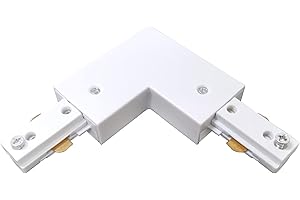 Bravsekai White H Track L Connector H Type Single Circuit 3-Wire-1 Track Lighting Kit for H Track System Track Lighting Accessories 120V