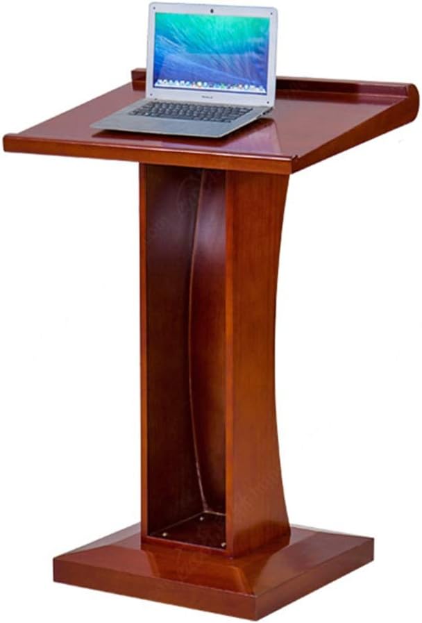 XuZeLii Lectern Multimedia Podium Desk Solid Wood Conference Room