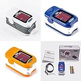 The Health Gurus (FDA Registered) Portable Pulse Oximeter Fingertip with Neck Lanyard, Orange