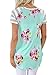 LOSRLY Women Floral Printed Tops Striped Blouse Short Sleeve T Shirt with Pocket-Green Floral S 4 6