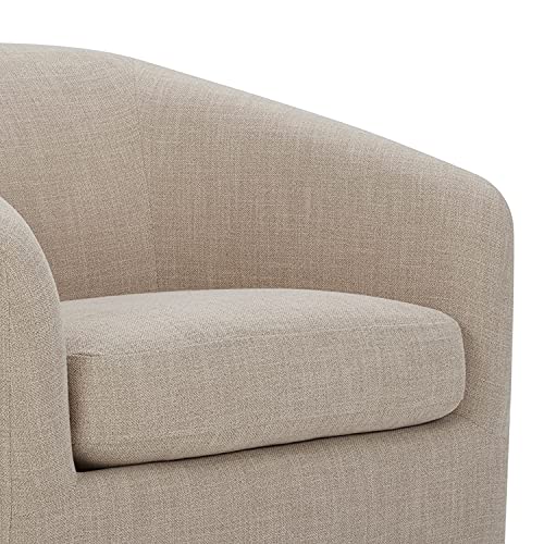 CHITA Swivel Accent Chair, FSC Certified Upholstered Fabric Barrel Chair for Living Room, Fully Assembled, Flax Beige