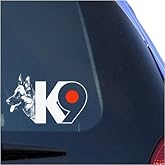 K9 German Shepherd Clear Vinyl Decal Sticker for Window, Police Dog Warning Guard Sign Art Print