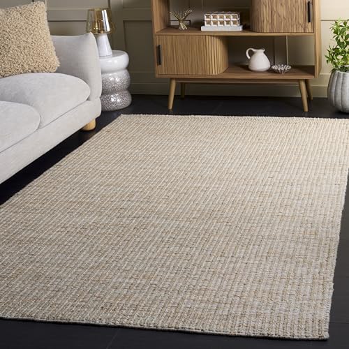 SAFAVIEH Area Rug 6x9 - Natura Collection - Grey & Rust, Handmade Wool, Ideal f…