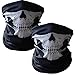WOVTE Black Seamless Bandanas Skull Face Tube Mask Pack of 2