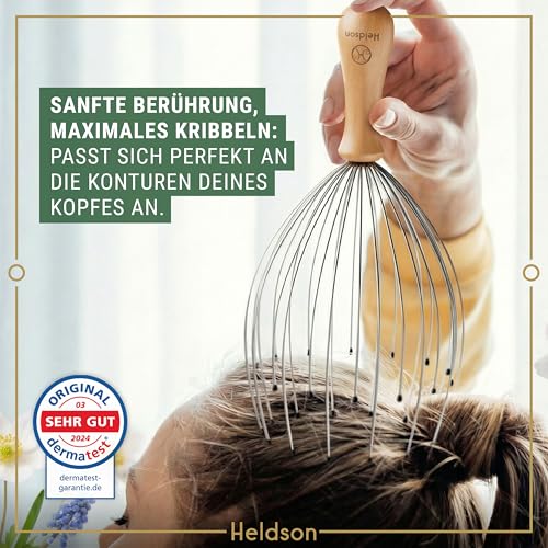 HELDSON Head Massage Spider - FSC100% - Head Massager - Mother's Day Gift - Head Massage & Hair Massage - Head Massager - Head Scratcher - Mother's Day Gift for Women, Men & Seniors