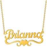 Custom Name Necklace Personalized - 18K Gold Plated Customized Name Plate Necklaces Personalized Gifts for Mom Women