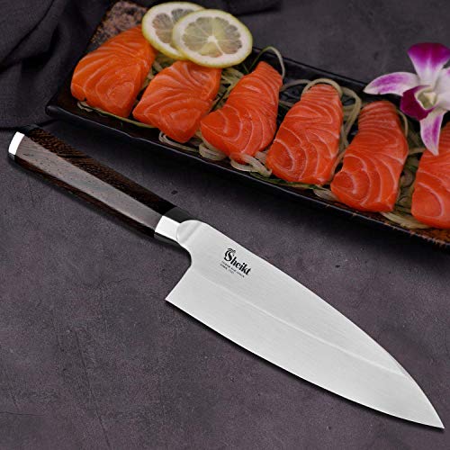 Sheikt Cutlery 7 Inches Deba Knife Japanese Sushi Chef Knives German