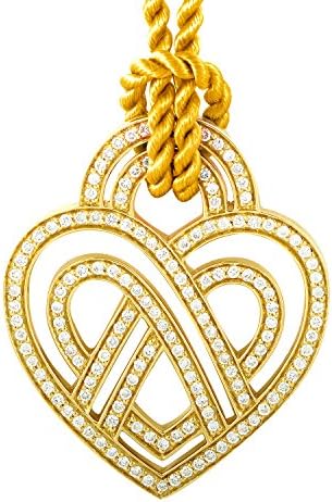 Poiray 18K Yellow Gold Diamond Heart Pendant and Cord Necklace