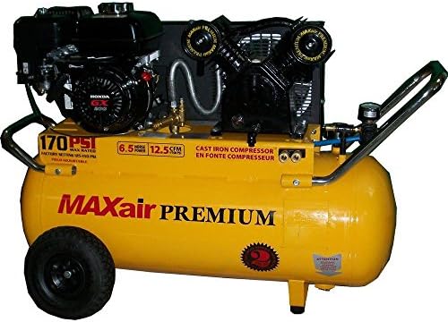 Maxair Premium Industrial 25 Gal. 6.5 HP Gas Honda Portable Horizontal Air Compressor