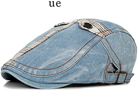 Donna Pierce Stylish Fashion Summer Jeans Hats for Men Women High Quality Casual Unisex Denim Beret Caps OutDoors Flat Cap for Cowboy Light Blue