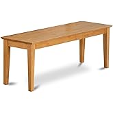 East West Furniture Capri 18" Traditional Wood Bench in Luxurious Oak