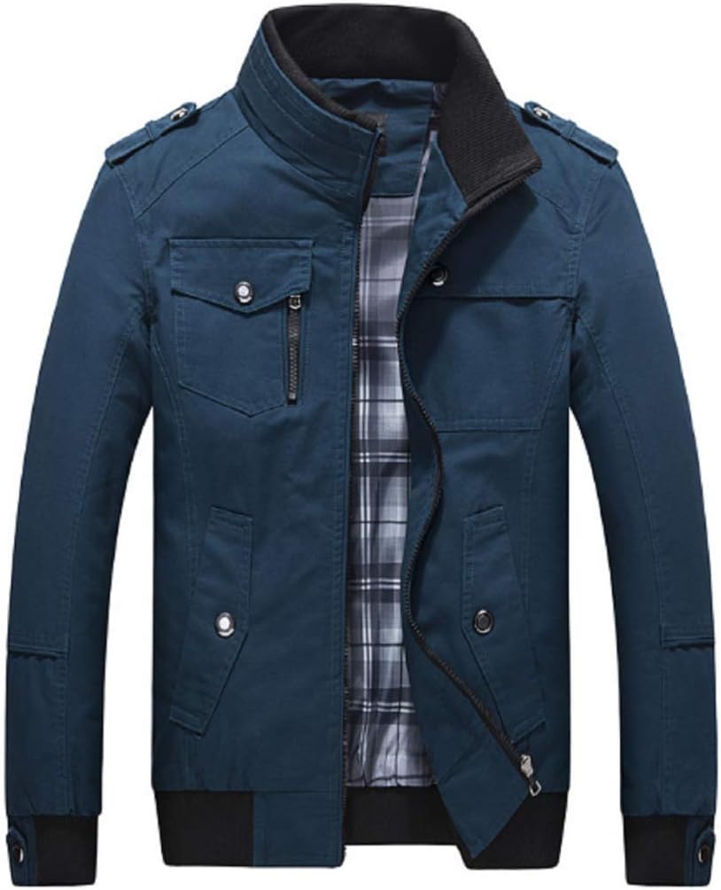 Men's Autumn and Fall Stand Colllar Outerwear Jacket Coat