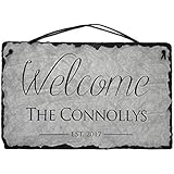 Sassy Squirrel Beautifully Handcrafted and Customizable Slate Home Address Plaque (12