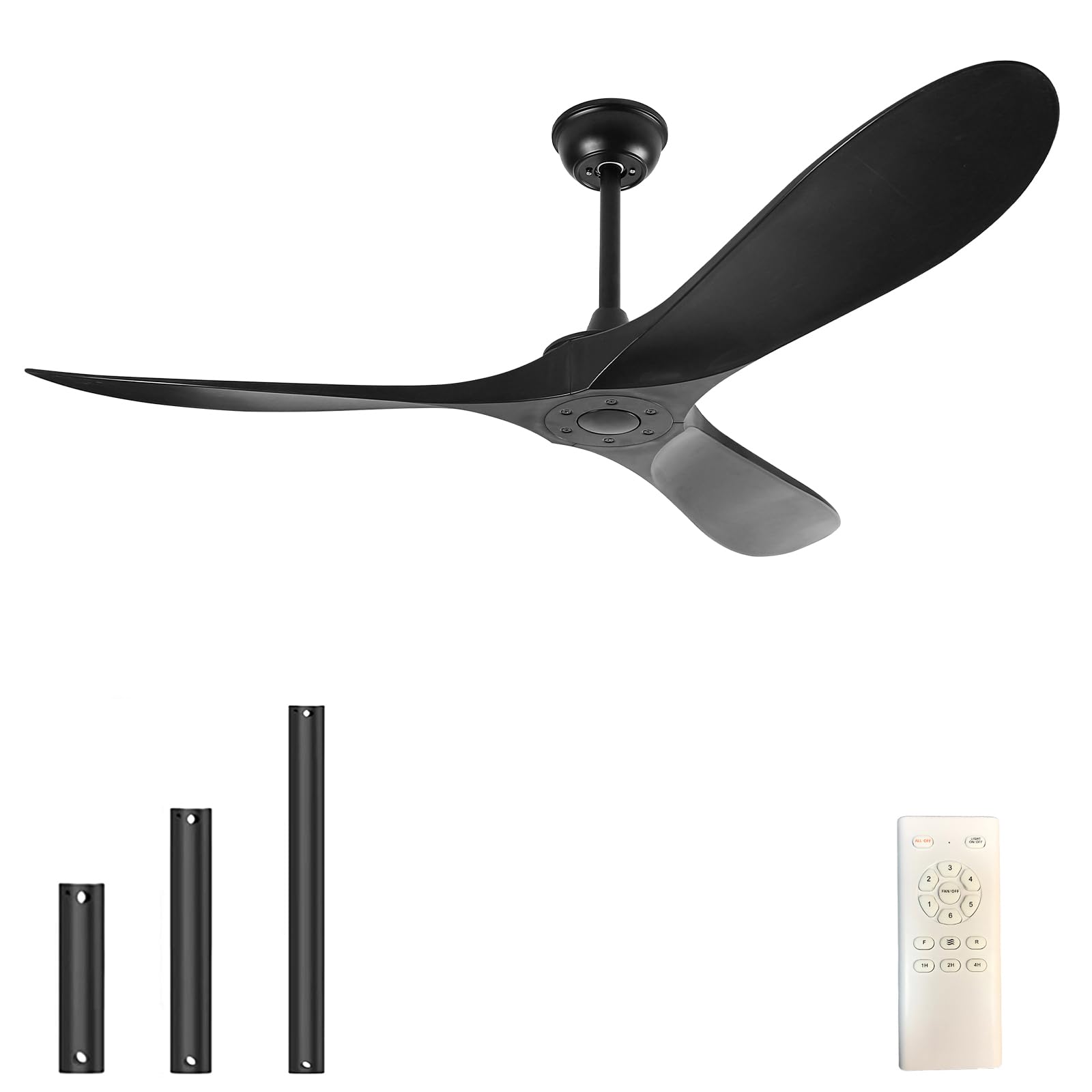 Photo 1 of ** SOLD AS IS NO REFUND/RETURN** SEE COMMENTS!
wodiston 60'' Ceiling Fan No Light with Remote Control,Outdoor Ceiling Fan with DC Reversible and Silent Motor,3 Plastic Blades,Black Fan for Patios,Living Room,Bedroom