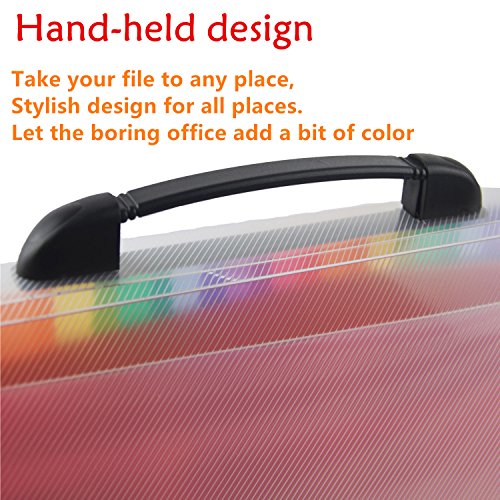 13 Pockets Portable File Folders, Plastic Expanding Accordion Folders ,A4 Expanding Document Folder with Handle, Plastic Expandable Accordion Organizer - Thumbnail 4