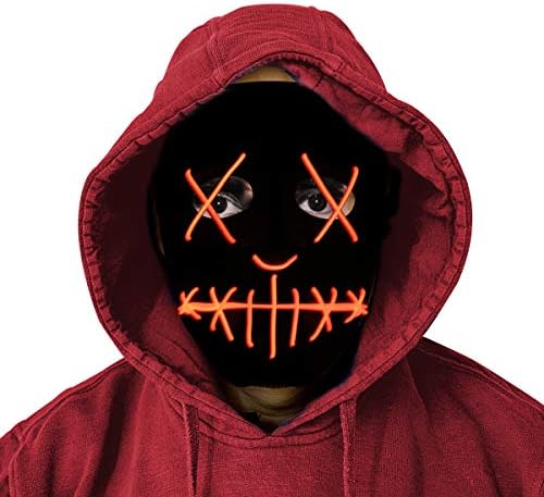 Scary Light Up Cosplay Costume Mask 3 Lighting Modes for Halloween Party Favors