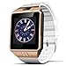 Padgene DZ09 Bluetooth Smart Watch with Camera for Samsung, Nexus, HTC, Sony, LG and Other Android Smartphones (Gold (White Band))