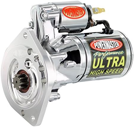 Powermaster Performance 19453 Chrome Alternator (Ultra HS [SB] with billet Black 2 Ear Mating All A/T & M/T with 157T Flywheel 3/4" Depth 2.2kw)