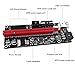 N N.ORANIE PCIE Riser 1X to 16X Graphics Extension for GPU Mining Powered Riser Adapter Card, 60cm USB 3.0 Cable, 4 Solid Capacitors, Two 6PIN and Molex 3 Power Options (VER 009S, 1-Pack)