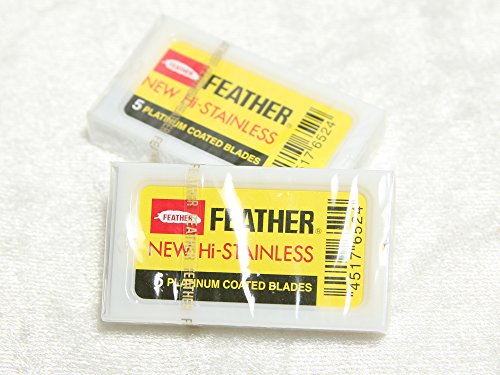 Feather razor blades new hi-stainless double edge (japan) 40 coun…
