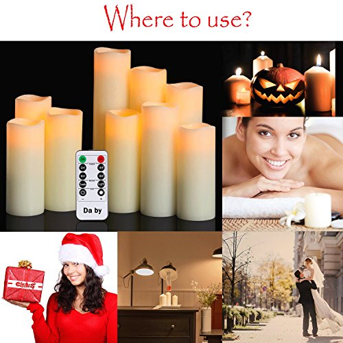 image for Da by Flameless Candles Battery Candles Set of 9(H 4