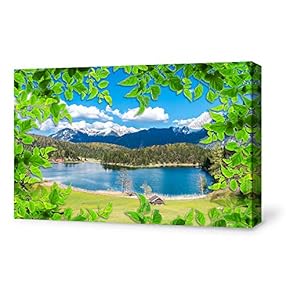 Canvas Wall Art-The Scenery Under Green Leaves-Canvas Prints Home Artwork Decoration for Living Room,Bedroom - 12x18 inches