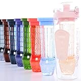 Fresh Fusions Fruit Infuser Water Bottle 32 oz Infusion Water Bottle For Sports Hydration - Comes With Insulated Sleeve + Bonus eBook w/ 25 Healthy Recipes - Now With New Freezer Ball