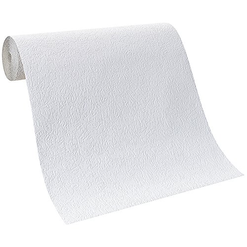 Unbekannt - Rodillo Papel Pintado - Blanco Liso - Rollo Gigante de 20 Metros