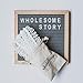 Gray Felt Letter Board - 10x10 Wooden Oak Frame with Wall Mount - 346 Changeable White Alphabet Letters, Numbers, and Emojis - Farmhouse Decor, Vintage, Rustic Sign - Gift Ready Packaging (Gray)