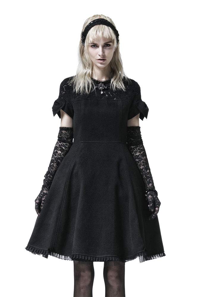 Nite closet Gothic Dresses for Women Bowknot Sleeves Cute Lolita Vintage