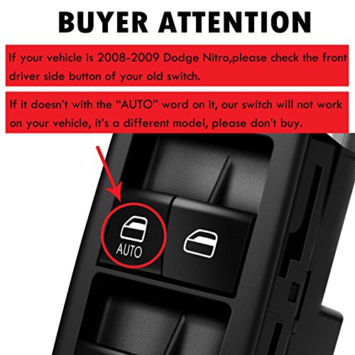 Master Power Window Switch Driver Side Compatible With 2008-2012 Jeep Liberty 2007-2011 Dodge Nitro, 2009-2010 Dodge Journey | 8 13 PINS | 1 AUTO | Replaces# 4602632AG, 4602632AH In | Whizz Power Window - Foto 8