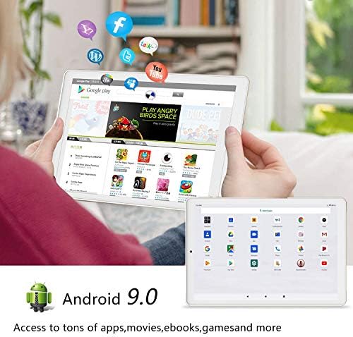 Tablet 10 Pulgadas YOTOPT, 4GB de RAM y 64 GB de Memoria 4G LTE Tableta Android 9.0 Certificado por Google GMS Dobles SIM y TF, GPS WiFi Soporte (Oro) 5 51sPReu5RcL. AC