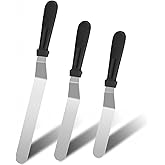 3 PCS Icing Spatulas, Offset Spatula, Stainless Steel Cake Decorating Spatulas Set 6/8/10 inch Professional Angled Cake Spatu