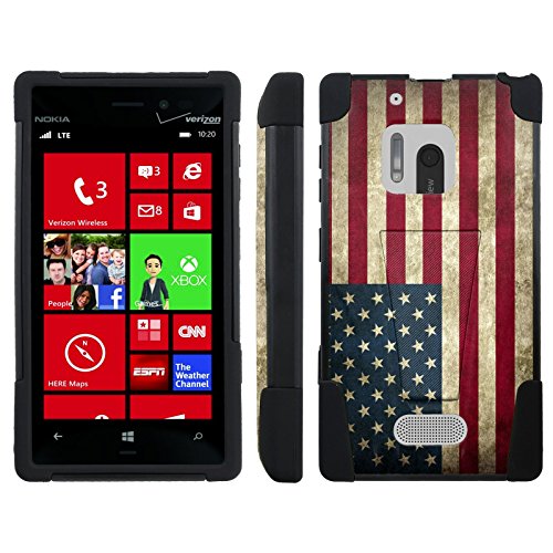 [ArmorXtreme] Case for Nokia Lumia 928 [Hybrid Armor KickStand Dual Layer Protection Case] - [America Flag]