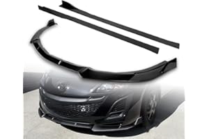 HK5 9pcs Combo Front Bumper Body Kit Lip + Side Skirt Extensions Diffuser Compatible with 2010-2013 Mazda 3 2011 2012 (Painted Black)