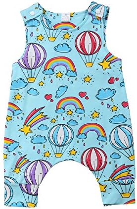 Toddler Baby Boy Girl Romper Kid Hot Air Balloon Cartoon Jumpsuit Sleeveless Cotton Bodysuit Playsuit Outfit