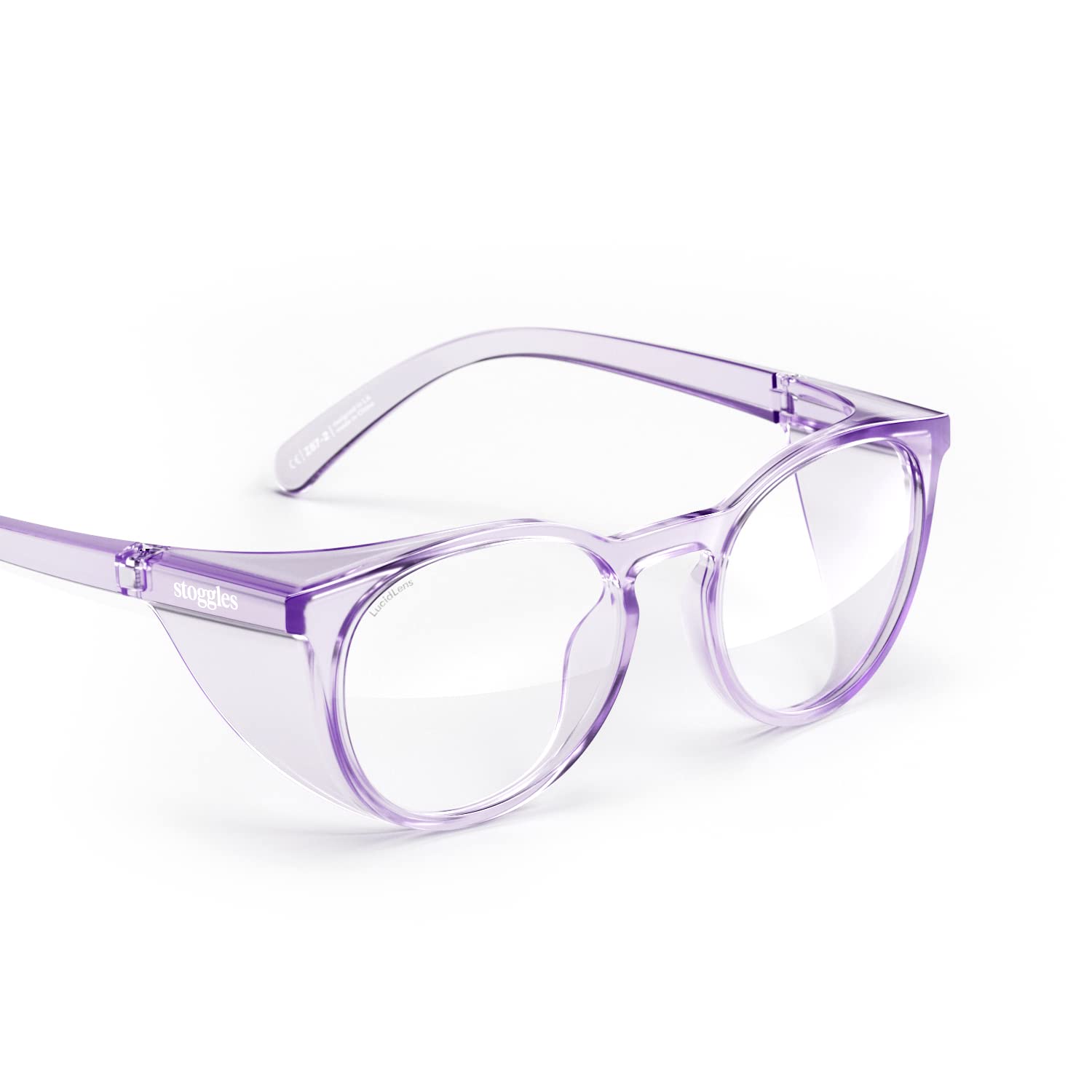 Photo 1 of Stoggles Round Z87.1 Certified Polycarbonate Safety Glasses, Scratch & Shatter-Proof, Blue-Light & UV Blocking Lens, Top & Side Shields, Anti-Fog Dip Coated, Durable, Protective & Stylish Eyewear
