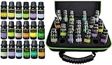 18 Essential Oil Set with FREE 42 Holes EVA Case Diffuser Aromatherapy 100% Therapeutic Grade Clove Clary Sage Lemon Bergamot Lavender Peppermint Tea Tree Argan Rosemary Frankincense Citronella