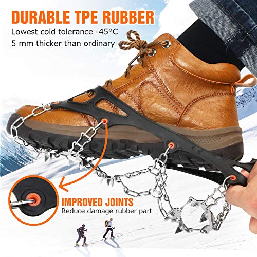 MATCC Snow Ice Cleats Traction Cleats Spikes Crampons with 19 AntiSlip