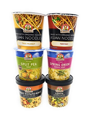 Dr. McDougall's Asian Food Variety Bundle - Vegan Snacks - Convenient Meal - Microwavable - Quick, Easy Foods - 6 Pack (Peanut, Teriyaki, Spring Onion, Split Pea, Quinoa Salad, Lentil Salad) In Anytim - Thumbnail 5